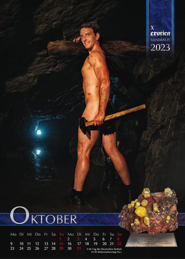 Kalender "erotica-Mineralis" 2023 - Edition Bergmänner - Oktober