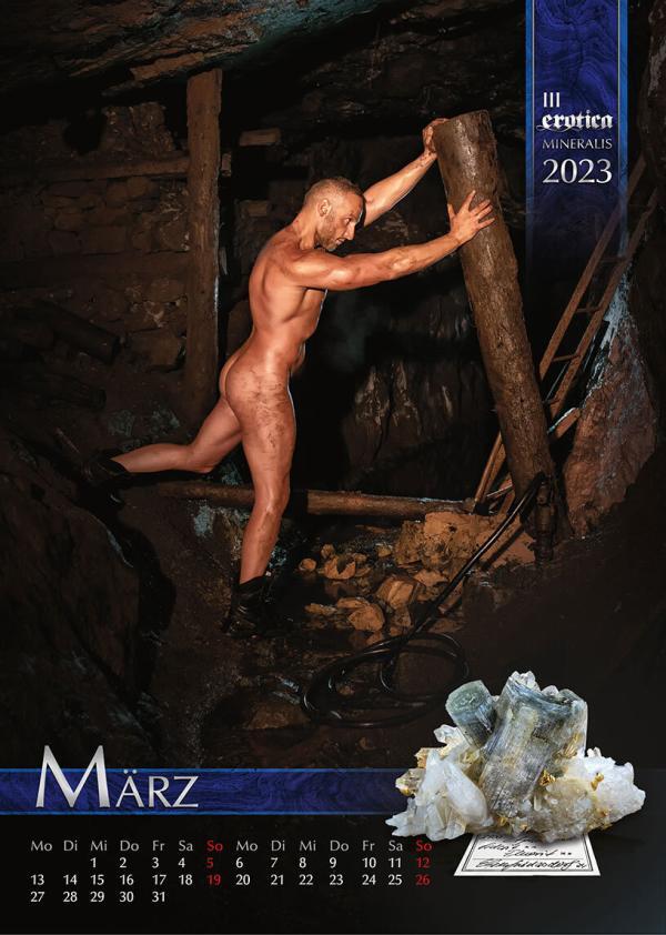 Kalender "erotica-Mineralis" 2023 - Edition Bergmänner - März