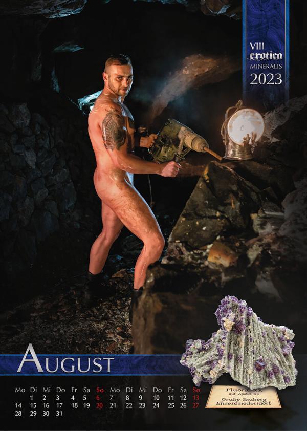 Kalender "erotica-Mineralis" 2023 - Edition Bergmänner - August