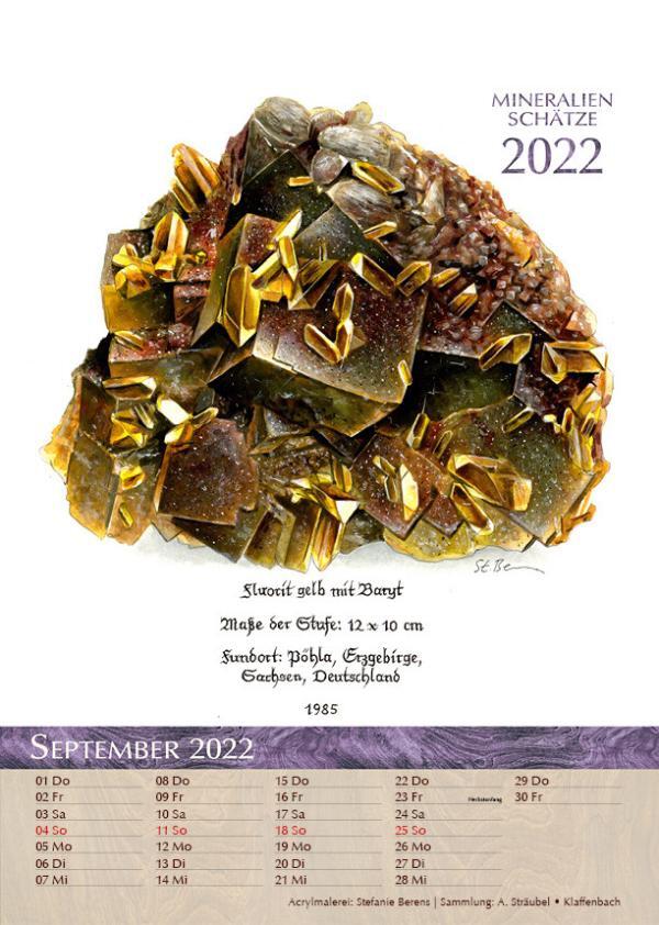 Kalender Mineralien Schätze 2022 September