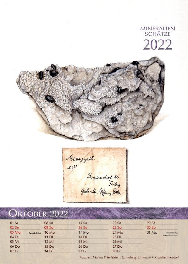 Kalender Mineralien Schätze 2022 Oktober
