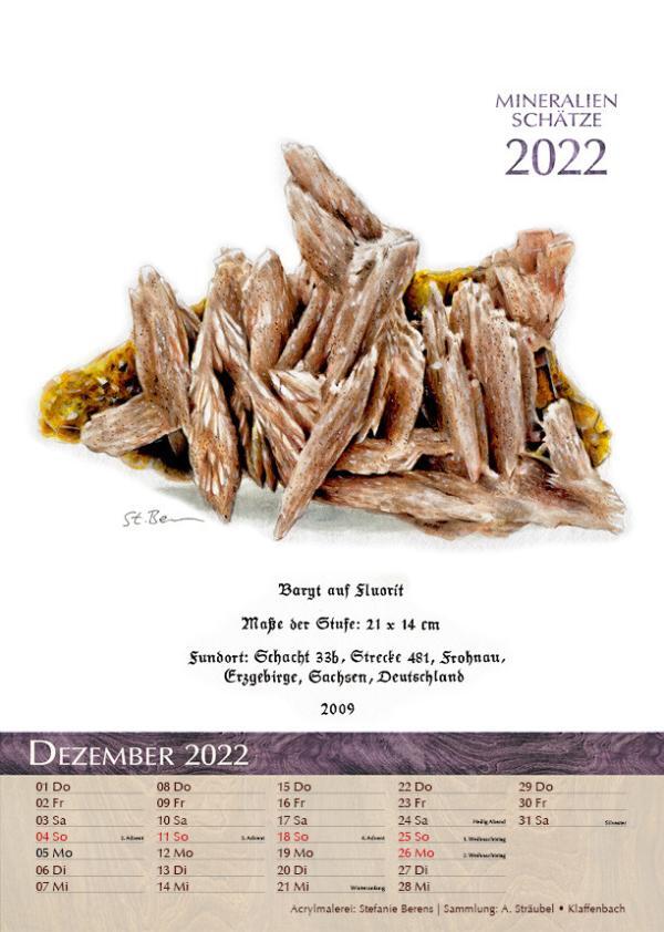 Kalender Mineralien Schätze 2022 Dezember