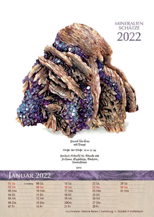 Kalender Mineralien Schätze 2022 Januar