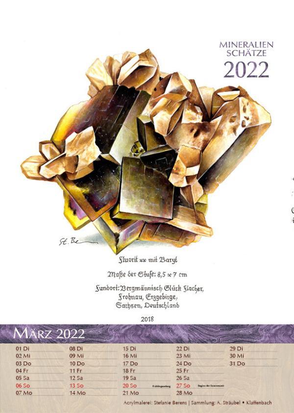 Kalender Mineralien Schätze 2022 März