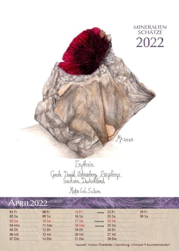 Kalender Mineralien Schätze 2022 April
