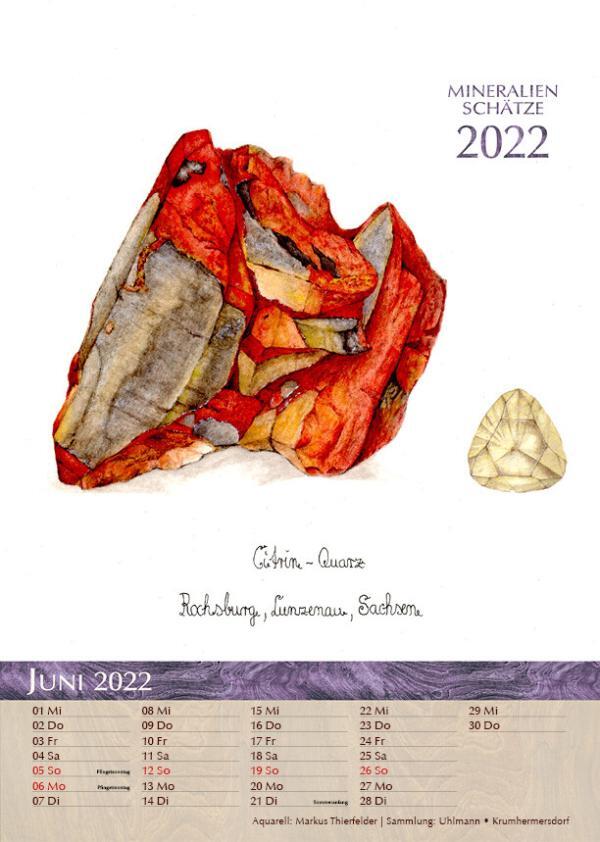 Kalender Mineralien Schätze 2022 Juni