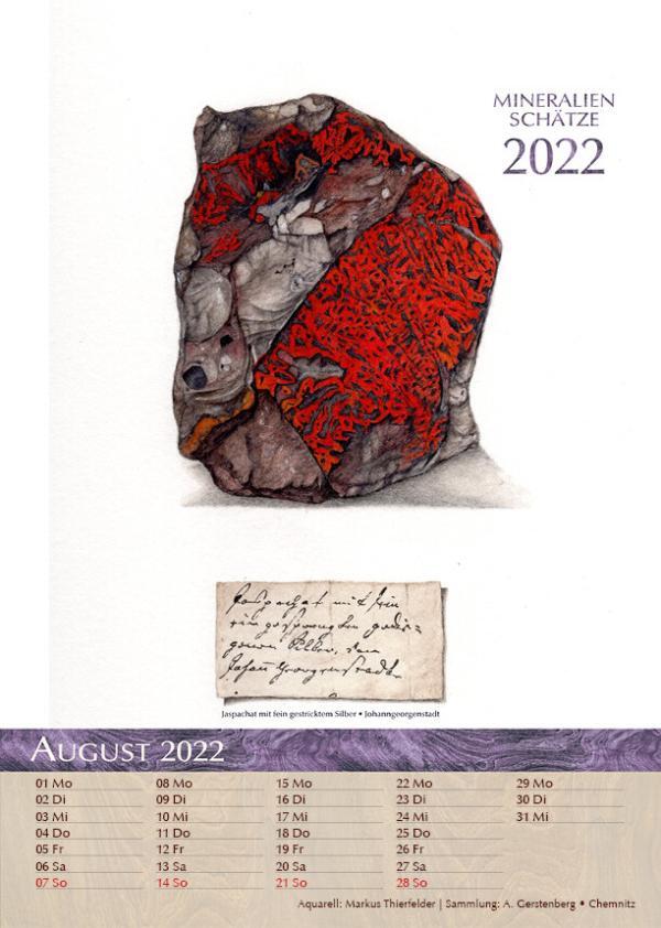 Kalender Mineralien Schätze 2022 August